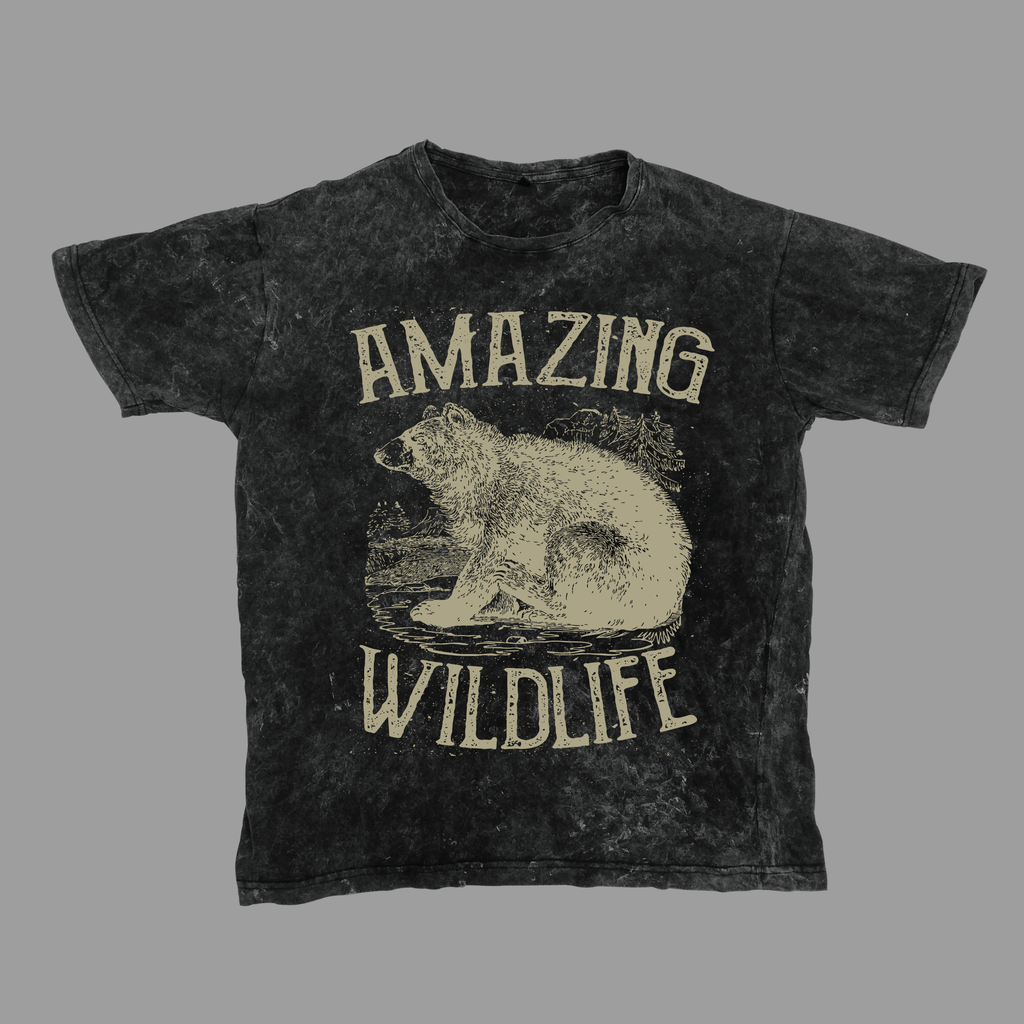 Wild liife Unisex Acid Washed Oversized Tee