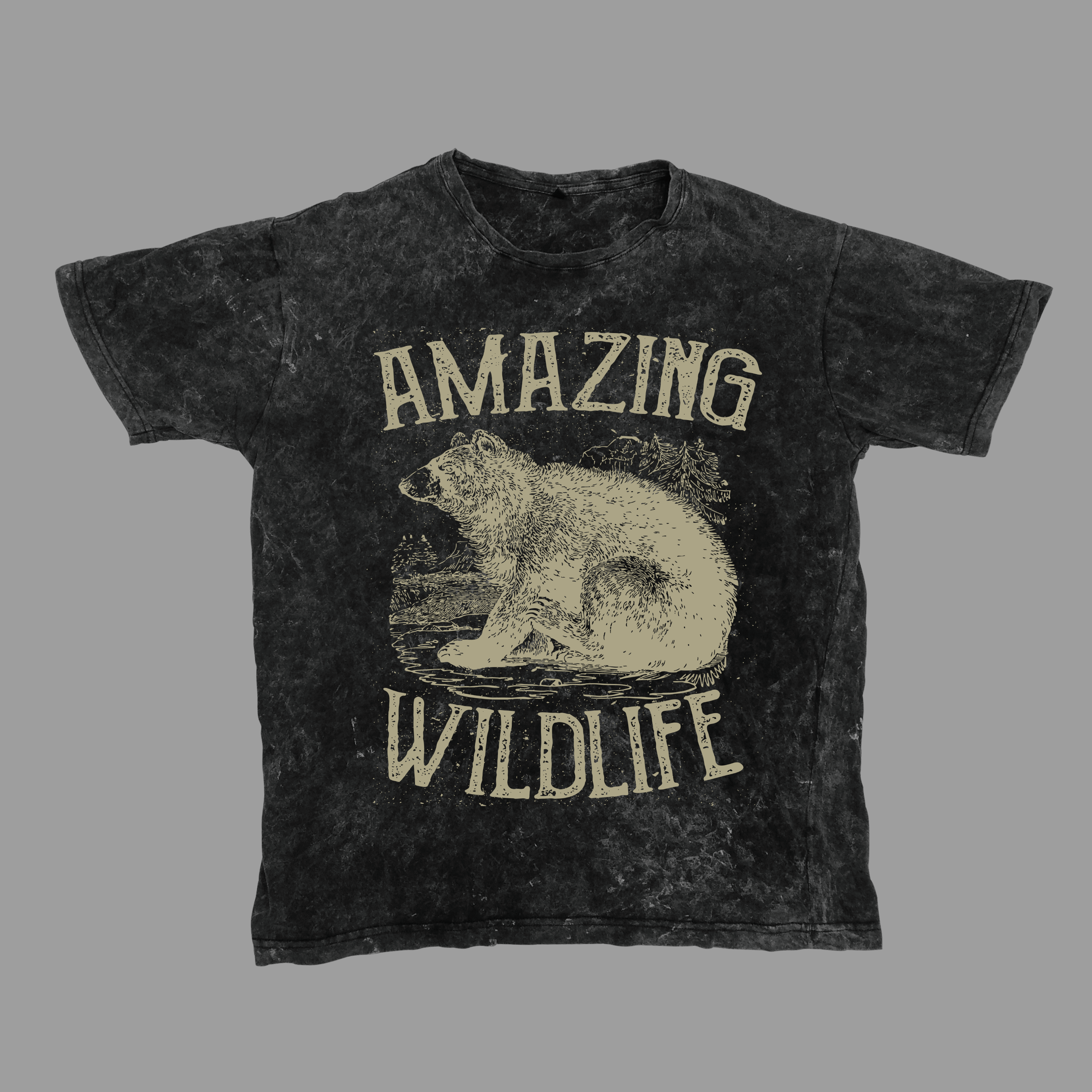 Wild liife Unisex Acid Washed Oversized Tee