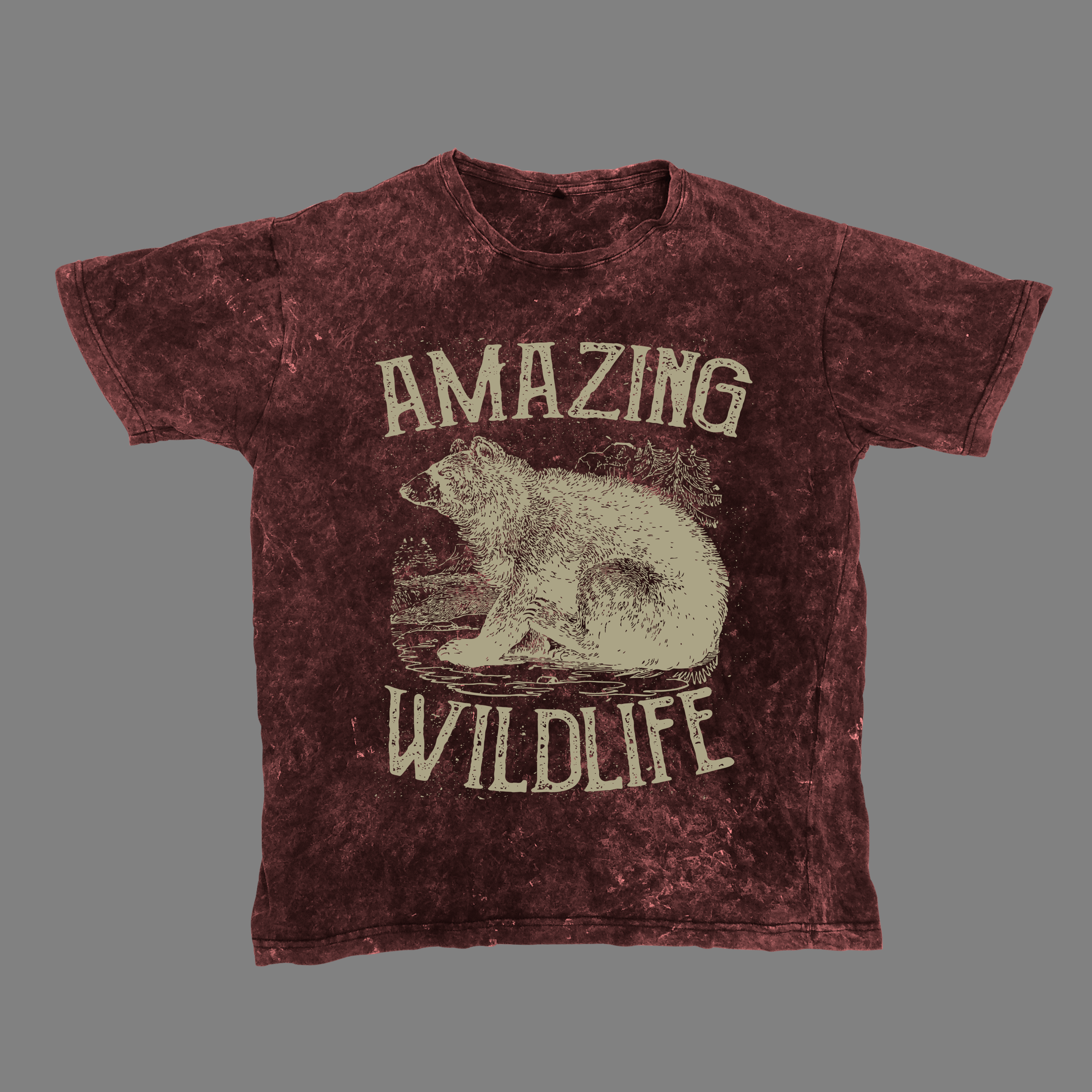 Wild liife Unisex Acid Washed Oversized Tee