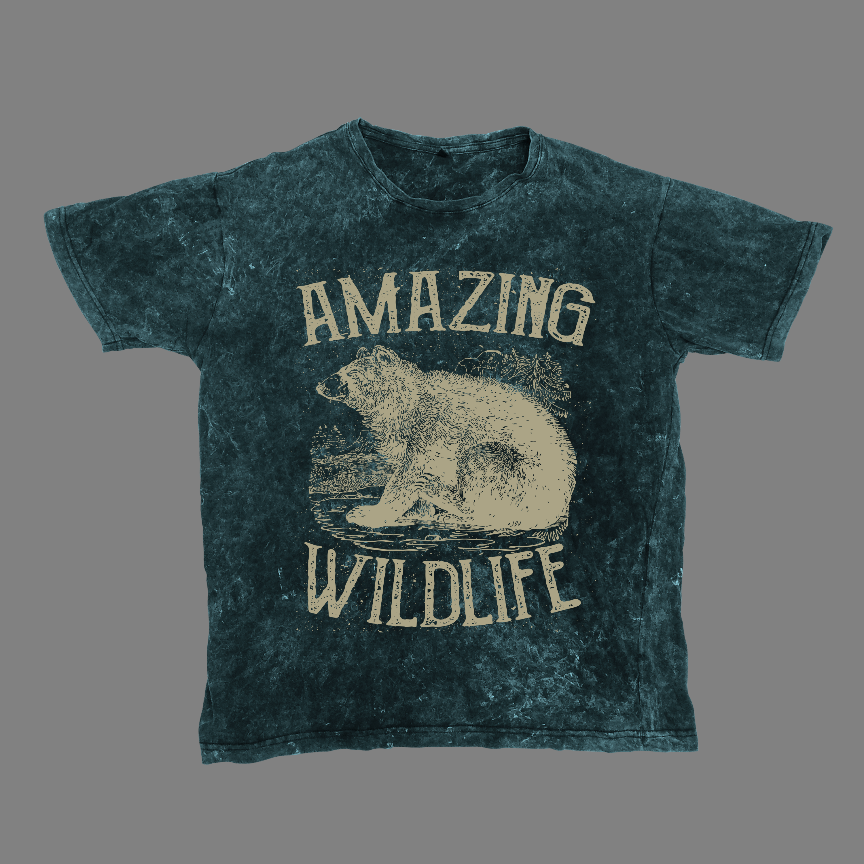 Wild liife Unisex Acid Washed Oversized Tee