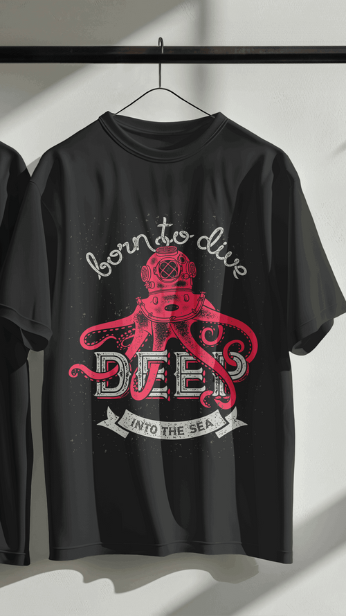 BORN TO DIVE Unisex Oversized Standard T-Shirt