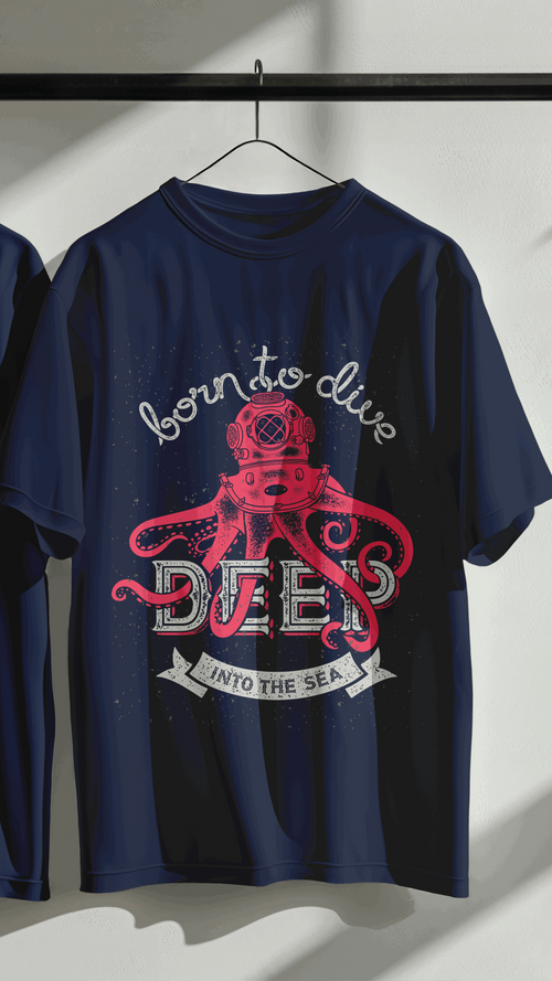 BORN TO DIVE Unisex Oversized Standard T-Shirt